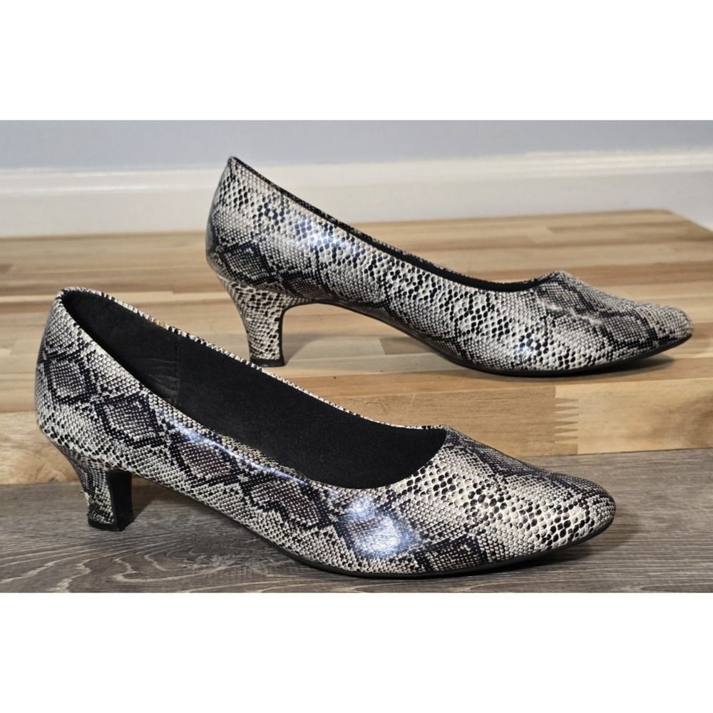 Angel Flex Women's Snakeskin Print Faux Leather Pumps‎ Size 7.5M Moto Boho